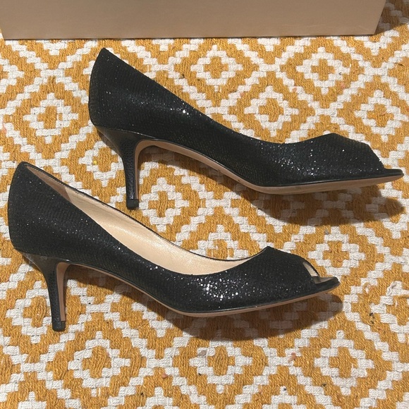 BNWT ✨JIMMY CHOO✨ Black Glitter Kitten Heels (US 5.5/EU 36) - Picture 3 of 4
